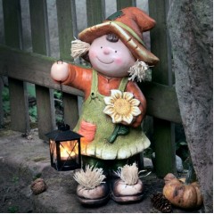Садовая фигура "Девочка с фонариком. Осень" Высота 40 см